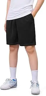 [Somaibo] Boys Athletic Shorts Youth Quick Dry Soccer Basketball Running Gym Performance Mesh Sports Shorts for Kids