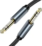 1/4 Inch TRS Instrument Cable, tunghey Right-Angled to Straight 6.35mm Male Jack Stereo Audio Cord, 6.35 Balanced Interconnect Line for Electric Guitar, Bass,Keyboard, Mixer, Amplifier, Speaker (1m)
