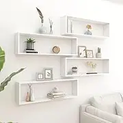 Wall Cube Shelves 4 pcs White 100x15x30 cm Engineered Wood Wall Furniture