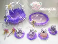 在飛比找Yahoo!奇摩拍賣優惠-娃娃屋樂園~紫玫瑰之戀8件紫色喜糖籃組 每組1800元/喜糖