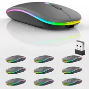 10 Pack Wireless Bluetooth Mouse,LED Dual Mode Rechargeable Silent Slim Lapto...