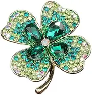 [MOBUTOFU] Shamrock Pin Brooch Lucky Jewelry for Women St. Patrick's Day Accessory Enamel Lapel Pin for Women