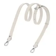 0.6" Genuine Leather Purse Strap for Bag (Cream White, Silver Buckle)