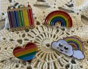 Set of 4 LGBTQIA+ Rainbow Pride Metal Enamel Pins Brooch/Badges