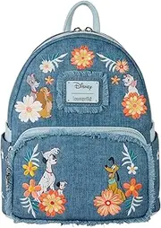 Loungefly Disney Dogs & Cats Faux Denim Fringe Mini Backpack