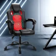 Massage Office Chair Computer Gaming Seat Breathable Mesh Padded Headrest Black