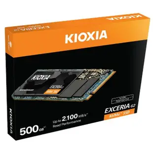 【KIOXIA 鎧俠】Exceria G2 SSD M.2 2280 PCIe NVMe 500GB Gen3x4(LRC20Z500GG8)