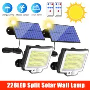 Waterproof 228 LED Motion Sensor Solar Wall Light Security Garden Lamp w/ Remote