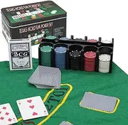 Tanness 200 Pieces Professional Casino Texas Holdem Poker Set and Blackjack Game Play Set with Gift Tin Box - Casino Chips & Gambling Cards Poker Dice Set for Adults