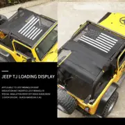 Sunshade UV Protect Mesh Sun Shade Top Cover Net For Jeep Wrangler TJ USFlag PVC