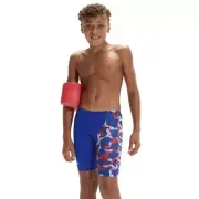 Speedo Boys Placement V-Cut Digital Jammer - Shark Infested Water, Boys Speedo S