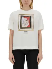 [Moschino] Moschino-Enver Satin Blouse Still Life With Heart-Donna 42