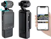 180° Rotatable Lens Pocket Camera,1080P Clip-On Action Cam WiFi for Vlog/Sports, Ultralight Handheld & Mountable, Portable Wearable 128G for Cycling/Travel