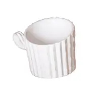 Cactus Elevated Ceramic Pet Bowls Tilted for Cats and Small Dogs Single Branch-White
