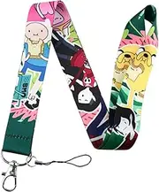 Pinstant Come Along With Me Adventure Time Cartoon Animated TV Show 17.7" Neck Lanyard Keychain Holder ID Badge Mobile Phone Pin Strap, Red, 17.7 inces