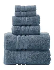 [Logan and Mason] Super Duet 6 Piece Towel Pack in Blue