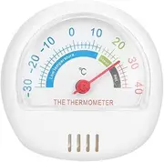 Large Dial Refrigerator Freezer Thermometer - Accurate Measurement for Home Kitchen - ABS Plastic Red (White)