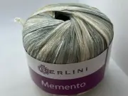Memento - Berlini Ribbon Yarn #74 Platinum Pearl - Cream Grey - 50gr 88yds