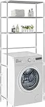 3 Tier Washing Machine Shelf and Toilet Storage Cabinet Bathroom Storage Rack Floor Stand 69x28x169cm Silver Finish