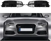 2 Pcs Fog Light Bezel Grill Compatible For A6 C7 S Line 2011 2012 2013 2014 Replacement Front Bumper Fog Light Grille Cover 4G0807681D 4G0807682D