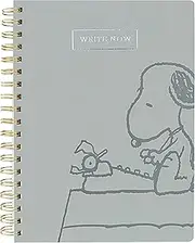 Graphique Vegan Leather Spiral Journal, Snoopy Type – 8” x 10", 192 Lined Pages, Write Now Quote Embellished in Silver Foil on The Cover – Perfect for Taking Notes, Lists and More