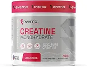 EVERNA Creatine Monohydrate Powder, 10.58oz (300g) Unflavored, 100 Servings, 100% Pure Creatine