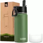 Koodee Water Bottle, 470ML Insulated Stainless Steel Double Wall Vacuum Kids Spo