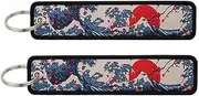 [Mamarmot] 2 Pack Japanese Embroidery Key Fobs Backpack Key Tags Motorcycles Keychain Keyrings Accessories Gift