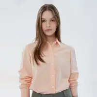 在飛比找新光三越 skm online優惠-【HAZZYS】粉橘色百搭舒適長袖襯衫-M