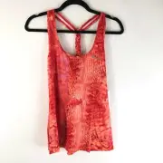 Saucony Womens Strider Tank Top Run Dry Racerback Twist Strap Snake Orange L