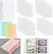 26 Pcs/Sets A5 Die Storage Book Binder, 1 Storage Book Cover, 5 Dividers and 20 Page Protectors Inserts Set with 1/2/3/4 Pockets for Storage Craft Supplies Die Cuts and Stamp Storage Folder (Clear)