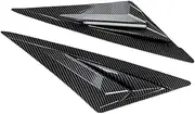 Compatible with Hyundai Elantra 2021 2022 Car Rear Window Louver Shutter Cover Side Vent Scoop Blinds Trim Exterior Sticker ABS Carbon/Black(Carbon Fiber Look)