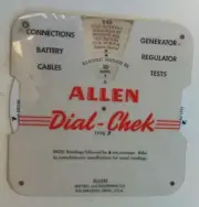 Allen Electric Dial Check Instructions For Generator/Regulator Battery Tests