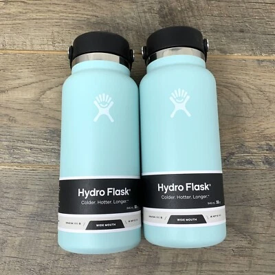 Hydro Flask 32 oz Wide Mouth Bottle, Dew — Set Of 2 — Brand New