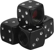 SWOOMEY 4Pcs Dice Tire Valve Caps Stylish Bike Truck Dustproof Valve Stem Caps for Enhanced Wheel Appearance and Secure Seal