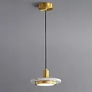 TONFON Ultra-Thin Marble Chandelier Ultra-Thin Brass Pendant Light Modern LED Hanging Light for Kitchen Island Living Room Bedroom Bedside Dining Room Hallway Ceiling Light Fixture(White)