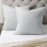 Minky Dot Throw Pillow Cover 24"x 24", 2 Pack 24" x 24" (Pack of 2) Light Grey