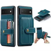 JEEHOOD For Google Pixel 7 Pro Wallet Leather Case with Detachable Ultra Slim RFID Blocking Back Card Holder (Teal Blue)