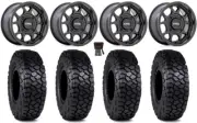 KMC Toro S 15" Wheels Black 30" Intersect Tires Kawasaki Teryx Mule