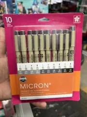Sakura Pigma MICRON Gray and Black Pens Set of 10 - 50146 - Fine and Bold Points