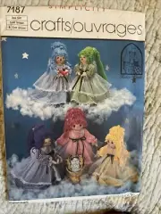 1980's VTG Simplicity Gingham Angels Dolls Pattern 7187 UNCUT