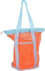 Kisangel Portable Mesh Beach Bag with Drawstring Lightweight Beach Storage Bag for Beach Hiking and Camping Activities Easy to Carry and Store Design