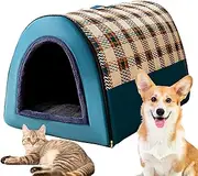 Dog House Indoor | Warm Soft High Elastic Cushion Kennel Bed Mat,Sleeping Nest Bed Warm Cat Nest for Small Medium Large Dogs Cats, Winter