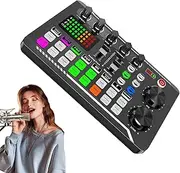 Live Sound Card, Audio Mixer for Streaming, USB Sound Card for PC, Live Streaming Audio Interface, Professional Sound Card, Voice Changer Sound Card, Real-Time Audio Mixer, Portable Sound Card for Gam