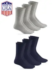 Jefferies Socks Boys Girl Sport Cotton Classic Crew Seamless School Socks 6 Pack