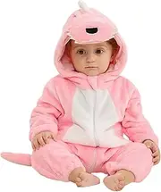 [KEOYA] Baby Cartoon Dinosaur Hooded Romper Fleece Long Sleeve Jumpsuit Zipper Cute Animal Snowsuit