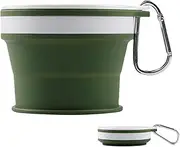 Djowyh Foldable Drinking Cups for Travel, Reusable Portable Cup, Foldable Cup, Portable, Reusable, Silicone Folding Cup, Expandable Camping Cup Drinking Cup with Carabiner for