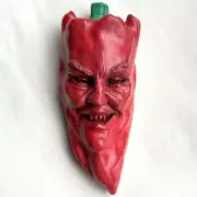 Weatherproof 11" Red Hot Chili Pepper Wall Sculpture, Ornamental Garden Accent
