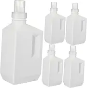 5pcs Bottled Laundry Detergent Bottles Liquid Container Containers for Laundry Shower Gel Holder Hand Soap Dispensers Refillable Lotion Holder Liquid Hand Soap Dispenser White Pe