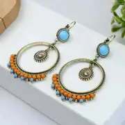 2.5” Bronze-tone Earring Set Bohemian Retro Drop Dangle Hook New Free Ship 7495